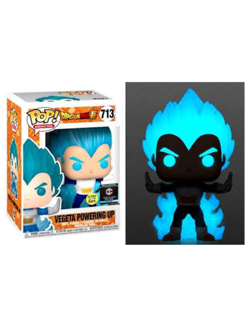 Funko Pop Dragon Ball Super Vegeta Powering Up 713 Glow In Dark Chalice Exclusiv